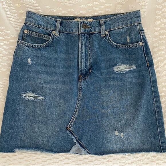 Free People Skirt Jean Skirt Hallie Mini Denim Size 27 - Picture 6 of 10